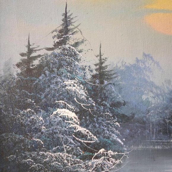 Beautiful Landscape Mountain Sunset Original Oil Painting By Artist K. Horden - Picture 9 of 12